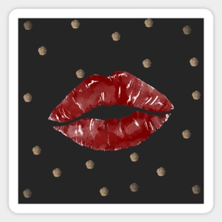 Red and Black Lipstick Stain Pattern Sticker